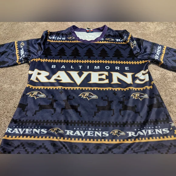 Unisex Baltimore Ravens Flannel Pajamas Size XL - Picture 2 of 14